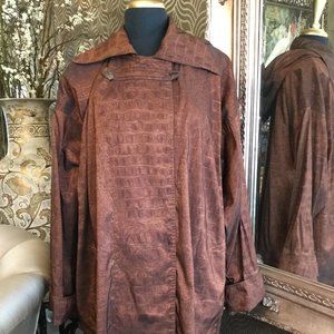 Vintage Mycra Pac brown animal print hood jacket